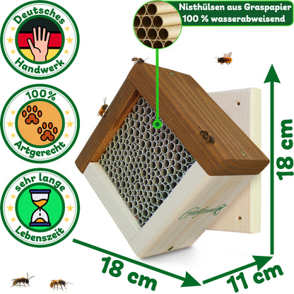 Wildbienenhotel mit Wandhalterung