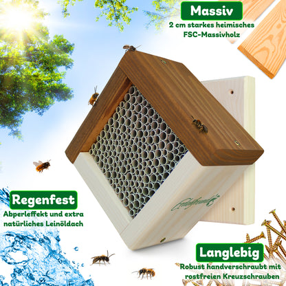 Wildbienenhotel mit Wandhalterung