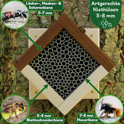 Wildbienenhotel mit Wandhalterung